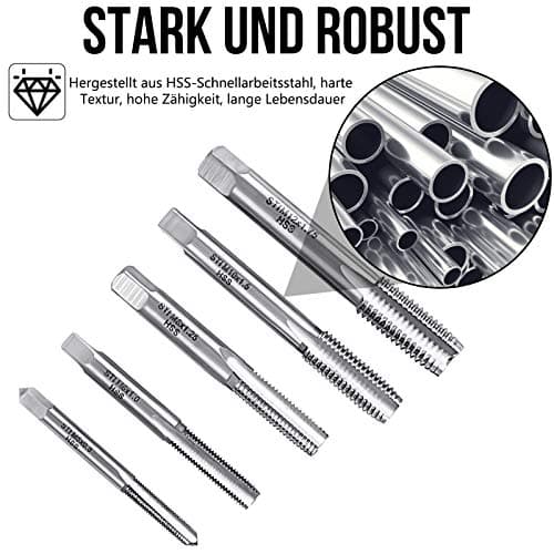 YRHome Kit d'outils de réparation de filetage 131 pièces pour voiture - Manchon fileté - Moteur M5 M6 M8 M10 M12
