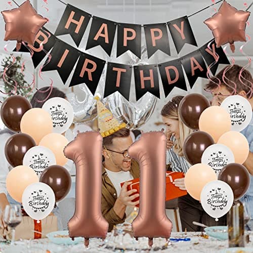 Ballons 11e anniversaire fille set Décoration gâteau 11e anniversaire fille,Ballon 11e anniversaire fille deco,Ballons Décoration anniversaire 11 ans fille ballon 11 anniversaire deco