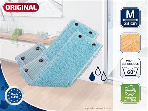 Leifheit Lot de 2 Housses Lave-Sol Clean Twist M Extra Soft, Housse de Rechange en Fibres spéciales, idéale pour Les sols fragiles, Housse pour Balai nettoyante avec Absorption d'eau Minimale