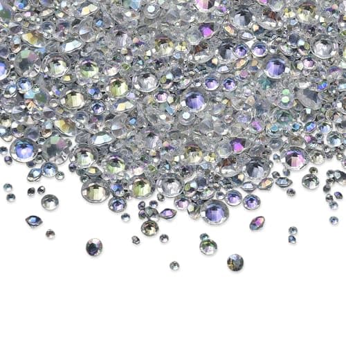 4000 Diamants Cristaux Acrylique Remplisseurs Strass Clairs Strass Acryliques Confettis Diamants en Cristal Strass Clairs,Convient Utilisation Comme Remplissage de vase.(Diamant de couleur blanc AB)
