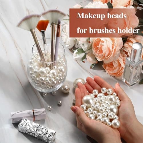 Jisrcha 150 Perles Artificielles, Perle Nacrée,Sans Trou Tailles Mixtes, Perles Rondes Flottantes de Taille Variée pour La Fabrication de Bijoux, Colliers, Bougie Flottante 8/14/20 MM (blanc)