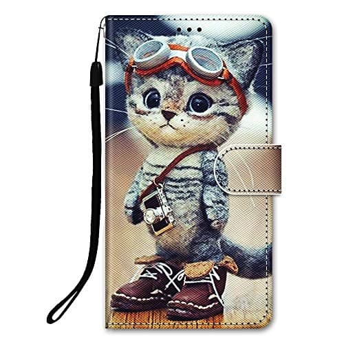 DiaryTown Coque pour Honor Magic 6 Lite Magnétique Fentes de Cartes Protection Cover Antichoc Silicone Housse Honor Magic6 Lite 5G Etui en Cuir PU Portefeuille Flip Case - Chat d'aventure