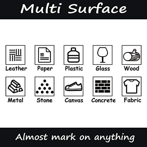 FLYMAX Lot de 6 marqueurs blancs de 0,7 mm pour bois, pierre, plastique, cuir, pierre, métal, toile, céramique, pointe extra fine, encre opaque