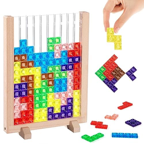 Montessori Puzzle Enfant 3 4 5 Ans, Tetris Tangram Puzzle Jigsaw Acrylique Jouets d'Entraînement Cérébra Jouets éducatifs Cadeaux pour Tout-Petits Garçons et Filles