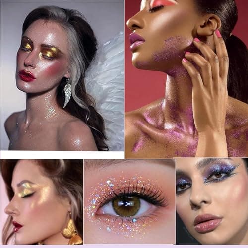 Paillettes Visage 40ml Glitter Body Gel Maquillage Festival Paillette pour Cheve Gel Paillettes Corps