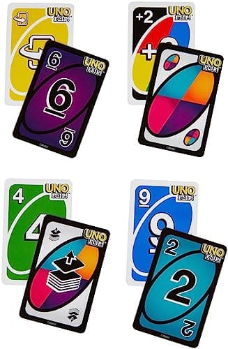 Mattel Games UNO Flip, Nouvelle Version Délirante Recto Verso, Jeu De Cartes pour Enfants Et Adultes, Jeu De Société pour Soirée en Famille, 2 À 10 Joueurs, Jouet pour Enfant de 7 Ans et Plus, GDR44