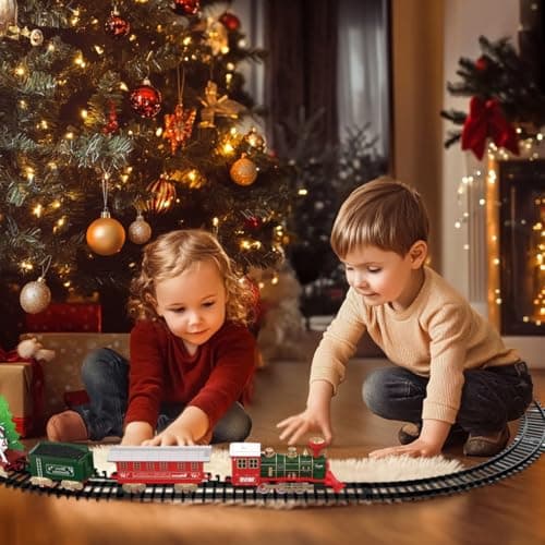 Daity Train Electrique Noel Decoration De Un Éclairage Tamisé Et Un Son Calme Train Électrique Enfant Trains Autour Sapin De Noël Décoré pour Les Enfants De 3 Ans Et Plus