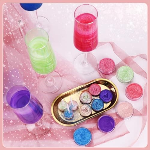 Paillettes Comestibles Rose Satin - 8g Colorant Alimentaire Poudre, Paillettes Alimentaires pour Boissons, Gâteaux, Chocolats, Muffins, Vodka, Cocktail, Crème