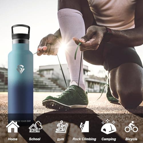 Grsta Gourde Isotherme, Gourde Sport 1000ml, Bouteille Isotherme sans BPA, Gourde Metal, Gourde INOX Reutilisable, Gourde avec Paille pour Gym, Voyage, Bureau