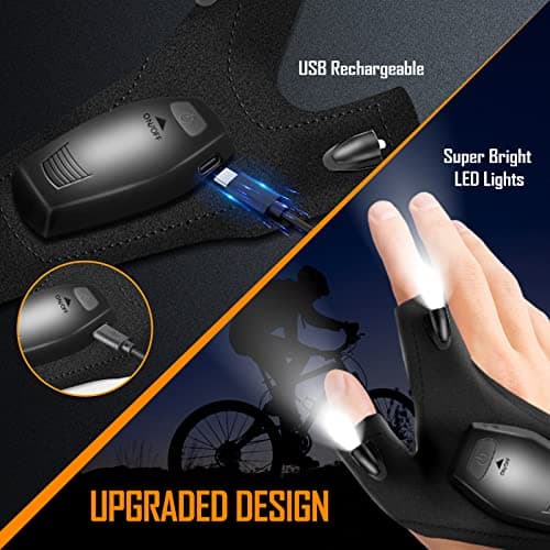 KEZKALS Cadeau Homme/Femme Original, Rechargeable Pêche Gants LED Lumières étanches, Idee Cadeau Fete des Peres Original, Idee Cadeau Homme Original, Cadeau Anniversaire Homme, Idee Cadeau Homme Noel