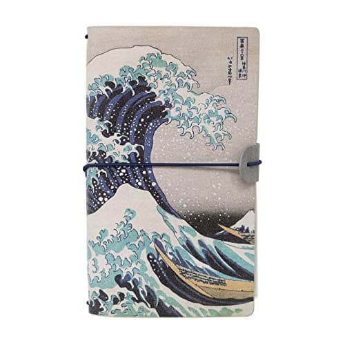 Grupo Erik - Ensemble Carnet de Voyage Japon, Carnets de notes, Carnet de Notes 2 en 1 Hokusai, Notebook Simili Cuir