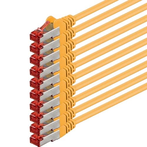 1aTTack.de 10x 2m - Câble patch câble réseau Cat 6 Cat6 RJ45 SFTP - jaune