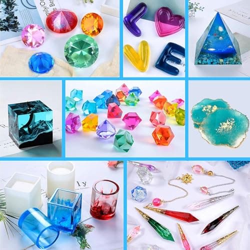 OFCIIN Resine Epoxy Transparente Kit 400ml, Kit Résine Epoxy Avec Colorant, Paillette, 1: 1 Ratio Revêtement en Résine Coulée Cristalline, Pour Bois, Fabrication de Bijoux, Décoration Artisanale