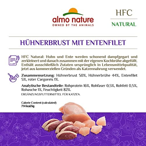 almo Nature HFC Natural - Blanc de Poulet avec Filet de Canard - Nourriture Humide pour Chat Adulte - Sachets Fraîcheur 24 x 55 g