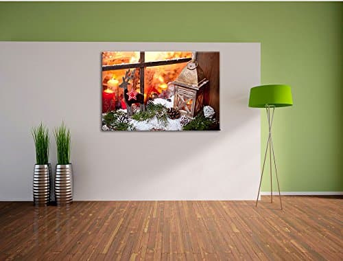 Rebord de la fenêtre de Noël Photo sur Toile |Taille: 60x40 cm| Peinture Murale | Art Print | prêt Couvert