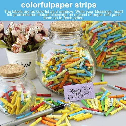 LNSYSNS Petits Message Rouleau de Papier, 350 Pièces Souhaitant Défiler Papier, Colorés Souhaitant Défiler Papier Peut être Utilisé Comme Notes de Message et Mariages de Fête