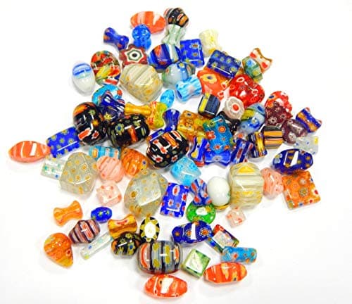 Perlin Millefiori R194 x2 Lot de 80 perles de verre multicolores pour enfants