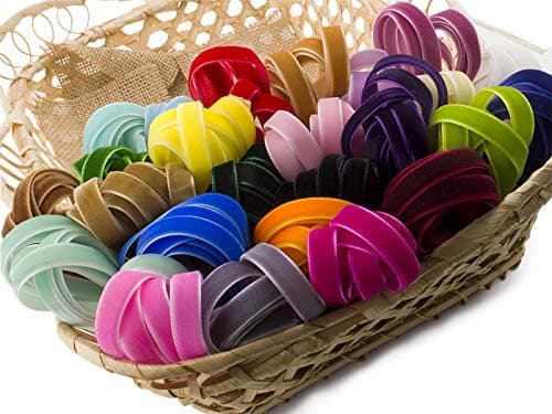 Summer-Ray Ruban en velours de 45,7 m (1,82 m x 25 couleurs) de 10 mm