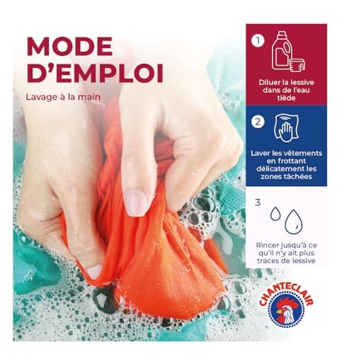 Chanteclair - Lessive Liquide Concentrées Marseille, Enrichie au Dégraissant, Ultra Détachantes et Efficaces aussi à Froid, 40 lavages - 8x 1800 ml
