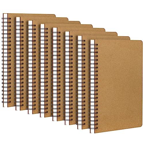 Yarotm Carnet A5 Carreaux 5mm - Lot de 8 Pack Cahiers à Spirales a5-60 Feuiles Petits Carreaux Carnet à Spirale - Papier 100g Bloc Note - Graph Grid Paper Notebooks A5 Bulk