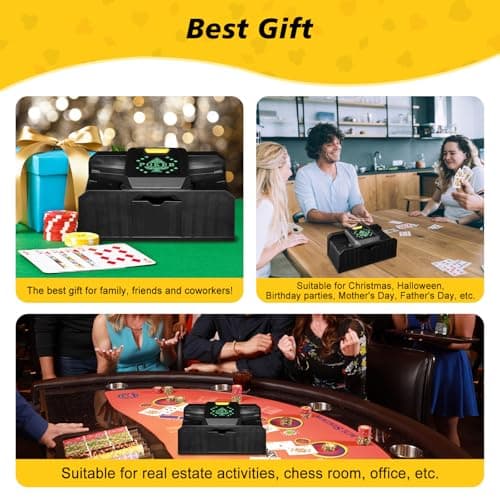 HNCY mélangeur de Cartes Automatique, melangeur de Cartes Electrique, mélangeur Carte, mélangeur de Carte, Automatic Card shuffler, USB à Piles, pour UNO, Poker, Phase 10, Skip-Bo, Blackjack