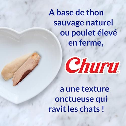 INABA Churu - Friandises pour Chats en Purée aux 4 Saveurs de Poulet - Délicieux Snacks pour Félins - Texture Lisse et Onctueuse - Nourriture pour Chats - 20 Tubes x 14g