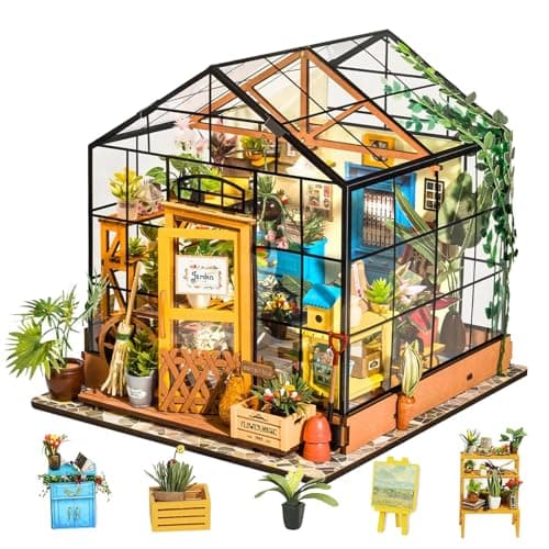 Rolife Maison Miniature à Construire Maquette en Bois Échelle 1:24 avec Lumière LED Bricolage Kit DIY Adulte Enfant Décoration de Maison de Poupée de Bibliothèque Puzzle 3D Diorama Idée Cadeau
