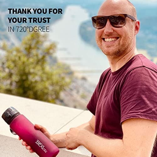 720°DGREE Gourde d'Eau 500ml “uberBottle“ +Fruit-Infuseur, softTouch - Sans BPA, Anti-fuite - Bouteille, water bottle idéale pour Enfants, École, Sport, Randonnée, Camping, Université, Voyage, Travail