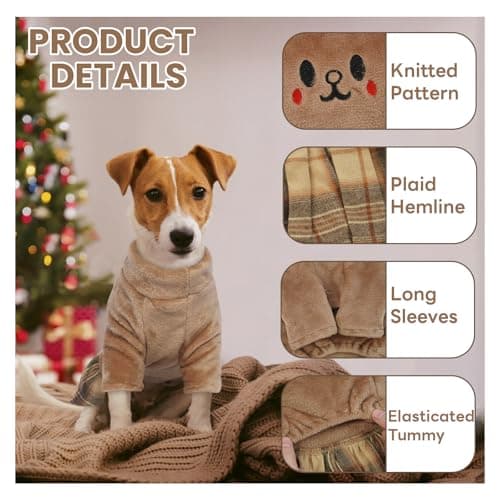 Hjumarayan Vetement Chat, Pull pour Chat Manteau Chat Hiver Pull Chihuahua Pull Polaire Chat Chien, Pull Noel pour Chat Pull Chat Sphynx Petit Chien Yorkshire, Marron M