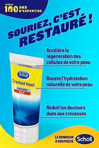 Scholl Crème Pieds Anti-Crevasses Talons fendillés ou crevassés 24h 60ml