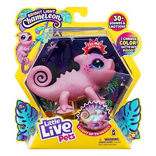 Little Live Pets - Nova Le caméléon Lumineux | Jouet interactif Lumineux Multicolore, Plus de 30 Sons, Plus de 10 humeurs, Répète après toi, Détecte Les Sons (Piles incluses, à partir de 5 Ans)