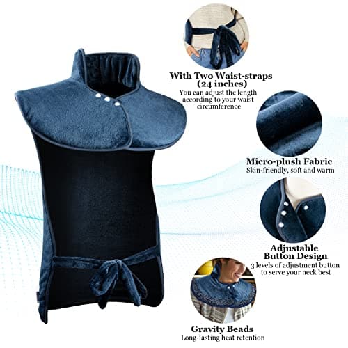 Olycism Coussin Chauffant Électrique pour le dos les épaules et le cou avec arrêt Automatique Coussin Chauffant 60x100cm 10 niveaux de Température 9 réglages Minuterie Lavable en Machine jusqu'à 40°C