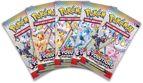 JCC Pokémon : Collection classeur Écarlate et Violet – Évolutions Prismatiques (classeur à 378 Pochettes et 5 boosters)