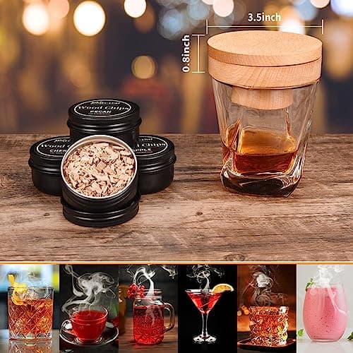 RoseFlower Kit de Fumeur Cocktail, Nostalgia Smoker Kit pour Whisky, Boissons, Bourbon, Steak, Poisson et Fromage - Nourriture et Boissons Infusées de Fumée - Cadeau pour Mari, Père, Hommes #3
