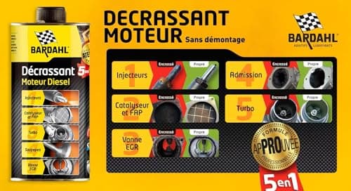 Décrassant moteur diesel 5 en 1 Bardahl 1L