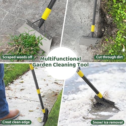 Pelle Jardinage, Outillage de Jardin Pelle de Nettoyage Multifonctionnelle de 165 cm avec Poignée d'extension en Acier Inoxydable, Grattoir à Percussion, pour Espace Extérieur, Maison, Ferme