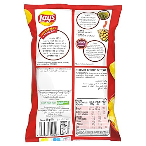 Lay's Chips Nature Barbecue saveur 45 g - Lot de 20