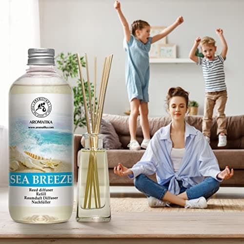 Recharge Diffuseur Roseaux Set de Brise de Mer 2x500ml - Reed Diffuser Refill Sea Breeze - Fragrance Fraîche et Durable - Recharge pour Diffuseur d'arômes - Aromathérapie - Desodorisant Maison