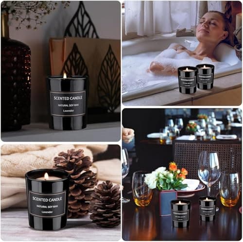Dsclavacy Lot de 8 bougies parfumées de Noël pour femme, 96,4 g, cire de soja naturelle, bougies d'aromathérapie pour anniversaire, cadeaux de Noël