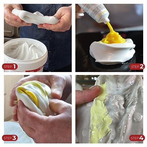 Caoutchouc de Silicone pour sculpteurs R Sculpt, à Deux Composants et Facile à Utiliser, Copie Tous Les détails Fins et est Compatible avec Les résines, Le plâtre, Le béton et d'autre (3 kg)