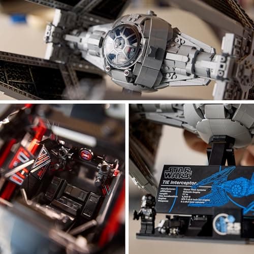 LEGO Star Wars L’Intercepteur TIE - Set de Construction pour Adultes de la Collection Ultimate Collector Series S - Réplique de Chasseur en Briques à Construire, à Collectionner et à Exposer - 75382