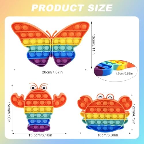GZqiancang 3 Pièces Pop Bubble, Silicone Bubble Fidget, Pop Bubble Sensory pour Enfants, Adultes, autisme, TOC, TDAH (3 Formes différentes)