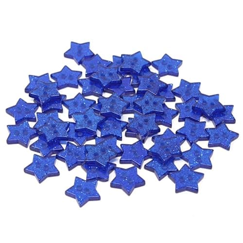 Special Touches Lot de 50 boutons en résine à paillettes Bleu roi 13 mm