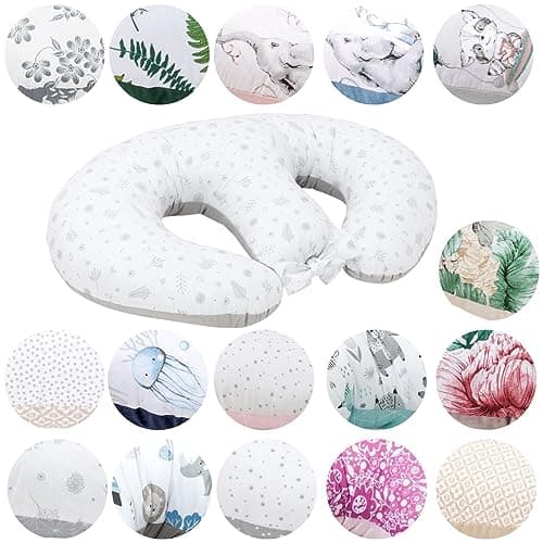 Bellochi Coussin d'allaitement Jumeaux avec Housse Coussin Allaitement - 100% Coton - Oreiller Allaitement Multifonction (Copse)