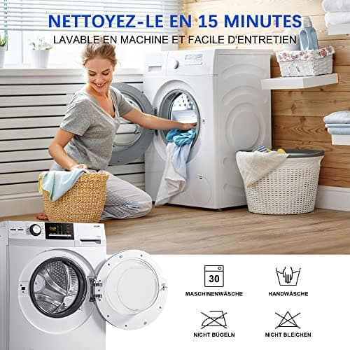 Protège Matelas imperméable 160x200cm, Premium Respirant Housse Matelas, Protège Matelas Bruit Housses, Imperméable Drap Housse (Noir)