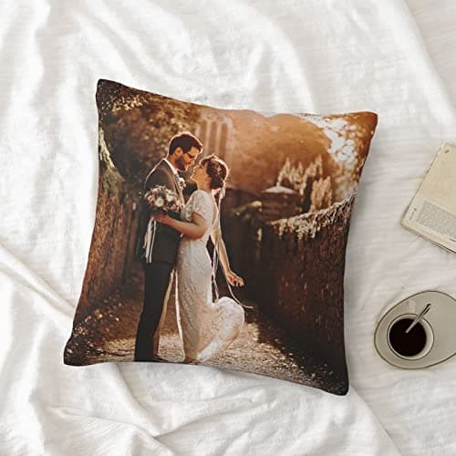 Coussin Personnalisé avec Photo 30x30cm,Personnalisé Oreiller à avec Image/Texte,pour Fille Garcon Anniversaire Noël Saint Valentin Cadeau Les Deux côtés Peuvent Avoir des Designs différents