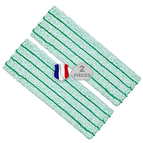 Okaei - Housse de serpillière 2 Piece (50 cm) - Housse en 100% Microfibre Premium Vert - Optimale pour Le Nettoyage en Profondeur des sols Lisses et légèrement irréguliers