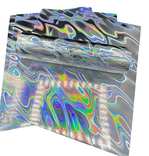 Syntego 5 feuilles A4 Premium carte holographique effet lave simple face 240 g/m2/88 lb couverture (argent)