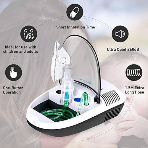 Hangsun Nébuliseur Inhalateur CN680 Portable Compresseur avec Embout et Masque pour Les Enfants et Les Adultes