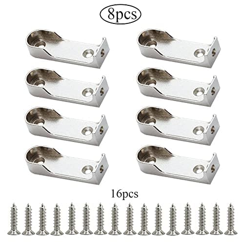 Niaciswe Supports de Tringle Ovale 8 Pièces Support Tringle Penderie Support Penderie Support Penderie D'armoire Penderie Supports Fixation Upports Ovales en Métal pour Support Barre Penderie